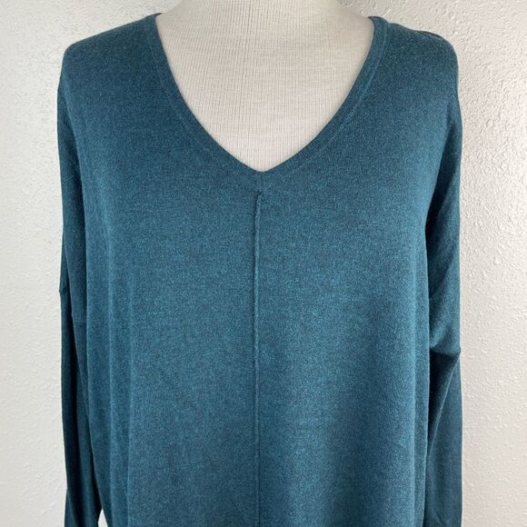 Loft Green V-Neck Sweater Top Size S EUC - Picture 2 of 7